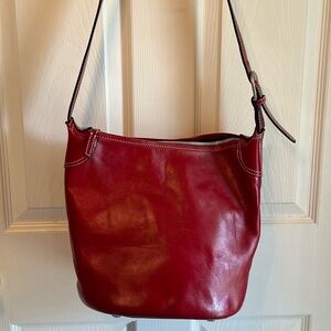 Red Latico Leather Shoulder/ cross body Bag
